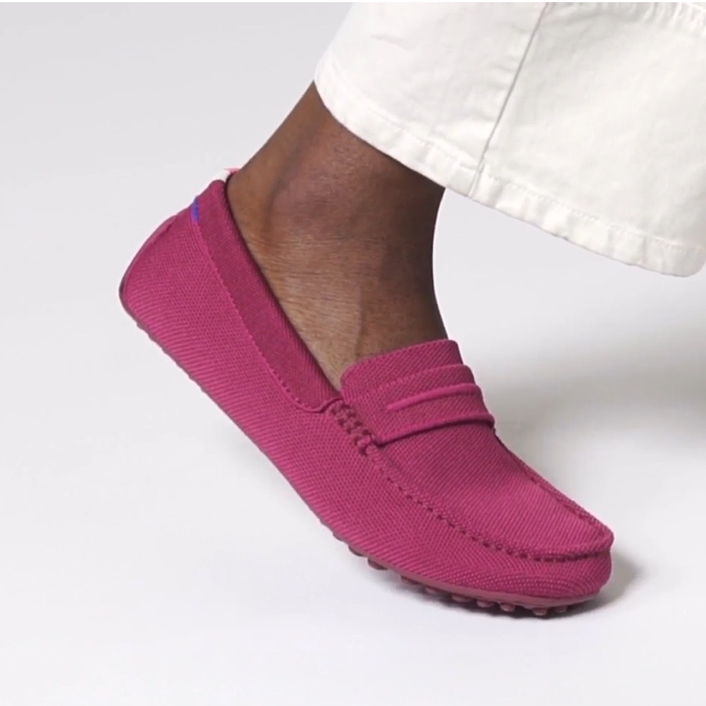 Rothys The Driver flats loafer in Raspberry